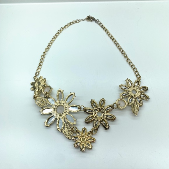 4/$20!! Floral statement necklace - gold silver and mirror - Picture 4 of 4